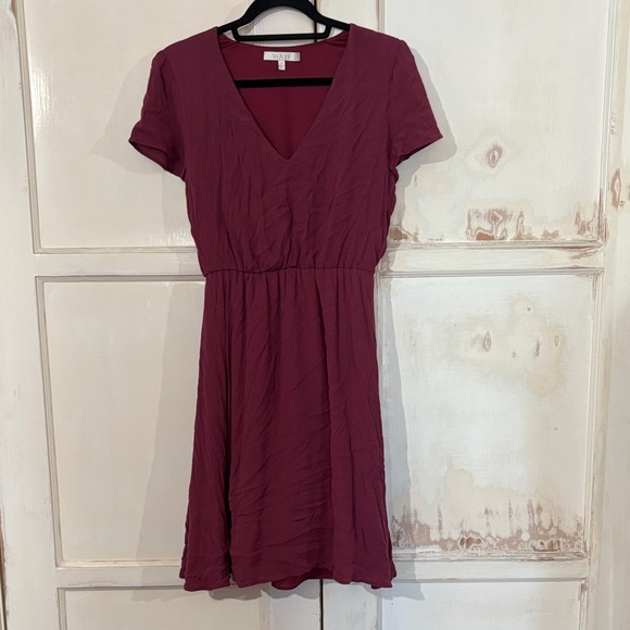 Wayf Dresses & Skirts - Wayf Deep Red V-Neck Mini Dress